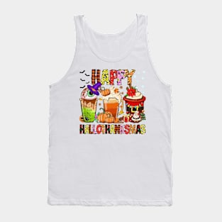 Coffee Halloween Thanksgiving Christmas Happy Hallothanksmas TShirt Tank Top